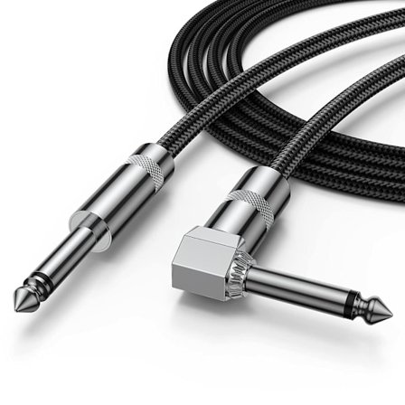 Gitarrkabel 10ft Elektriskt Instrumentkabel Bas AMP Sladd för Elektrisk Gitarr, Basgitarr, Elektrisk Mandolin, Pro Audio - Vinkelrätt till Rak -
