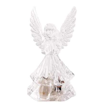 LED Lys Gjennomsiktig Kreativ Form Høy Holdbarhet Knusesikker Energibesparende Dekorativ Akryl 3D Engel Nattlys Skrivebordsdekorasjon for Hjemmet