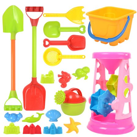 Strandleksaksbilset för barn Sandgrävande Spade Hink Sandleksaker (YD) D-19 Delars Set