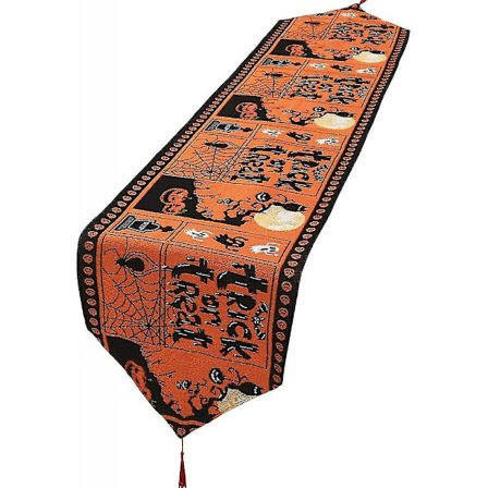 C halloween bordslöpare linne dekorativ duk med tofsar fest hem bordsdekor lc680