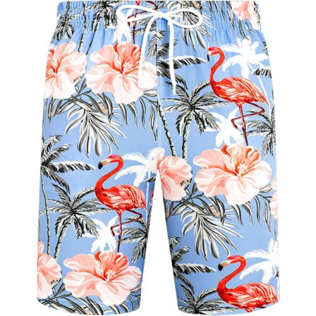 Herr Hawaiian skjorta och shorts set Regular Fit kortärmad casual funky strand flamingo skjorta set M