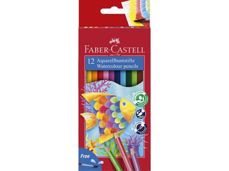Faber-Castell Akvarellpenna 12 färger - Lyreco - Skola och förskola > Pennor och tillbehör > Färgpennor - Akvarell