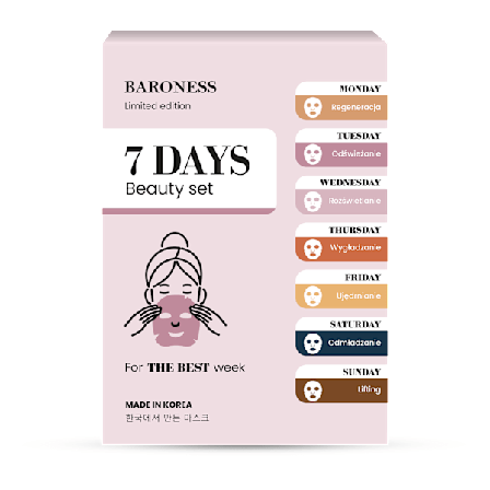 BARONESS 7 DAYS Beauty SET - 7 dagars sheet mask set