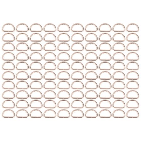 100 st Guld D-ringar Hållbara Väskspännen Lätta att Byta Kompakta för Halsband 2x15x10mm