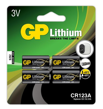 GP Lithium CR123A, 4-pk