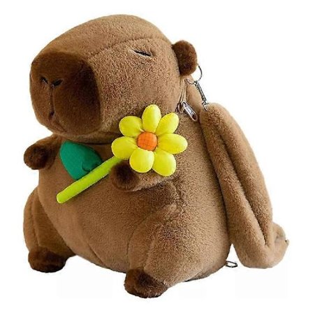 Plysjveske ryggsekk formet som capybara, plysjryggsekk
