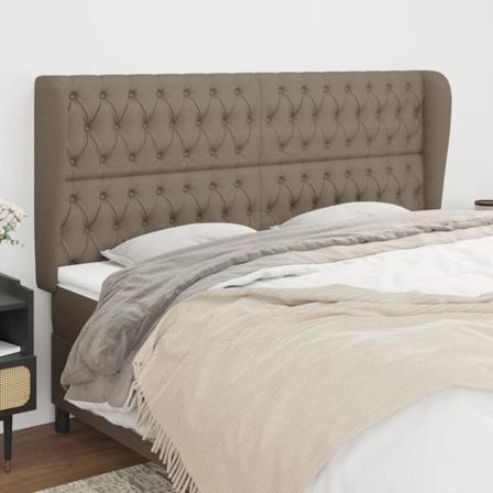 Vidaxl Huvudgavel Med Kanter Taupe 203x23x118/128 Cm Tyg Taupe