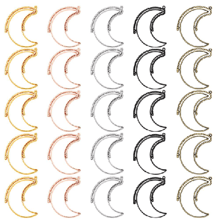 25 stk. Drejelige Måneformede Åbne Bezel Vedhæng Charms Harpiksforme Til DIY Smykker 3,5X4,5CM 3.5X4.5CM