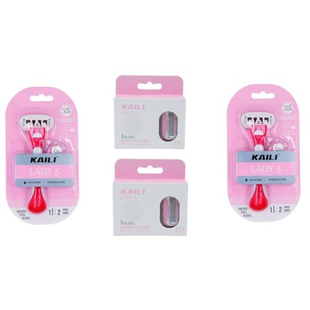 Rakhyvlar för kvinnor, tjejer, Kaili Lady5 inkl 8 rakblad