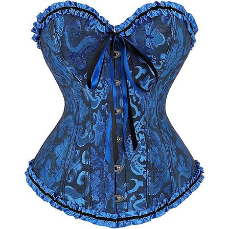 Szivyshi Dame Overbust Sweetheart Lace Up Plastic Bones Corset Bustier Top -ge