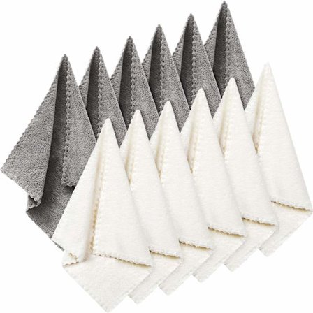 12 stycken Ansiktstvättduk Sminkborttagningsdukar Coral Velvet Ansiktstvättlappar Mjuk Snabbtorkande Ansiktsrengöringsduk för ansikte, 12 x 12 tum (