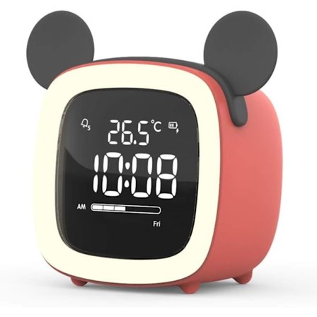 Rosa Panda Söt Tecknad Barn Studenter med Smart Liten Väckarklocka Personlig Klocka Elektronisk Laddningsklocka Tyst Ljusande Sängklocka