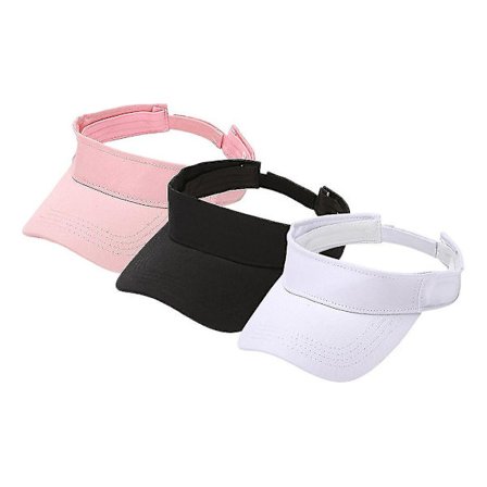 Justerbar Pandebånd Visir Golf Tennis Sort Hvid Pink (3 stk)