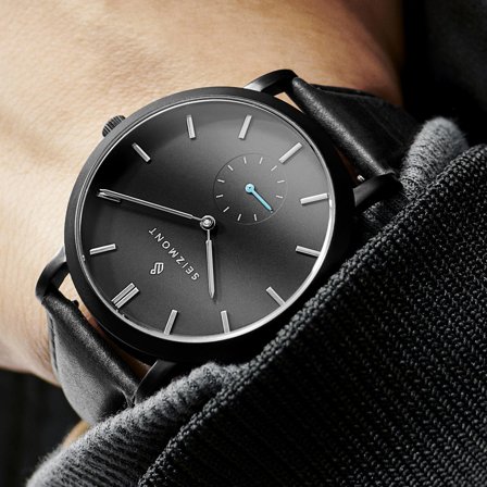 Aether Iusef Minimalist Black & Blue Watch for Men - Wrist watches