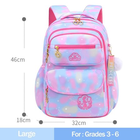 Ryggsäck med stor kapacitet och sidoöppning för tonårsflickor, lättvikts skolväskor med tecknat motiv, utomhusrese-ryggsäck för studenter