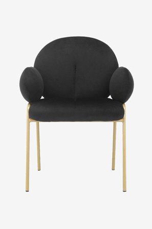 Loft24 - Spisebordsstol Iwama, 2 stk. - Sort - Stole med armlæn - Fra Homeroom