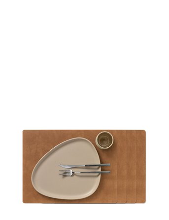 LIND DNA 4-Set Dækkeserviet Firkantet L Nupo - Brown - 35X45CM