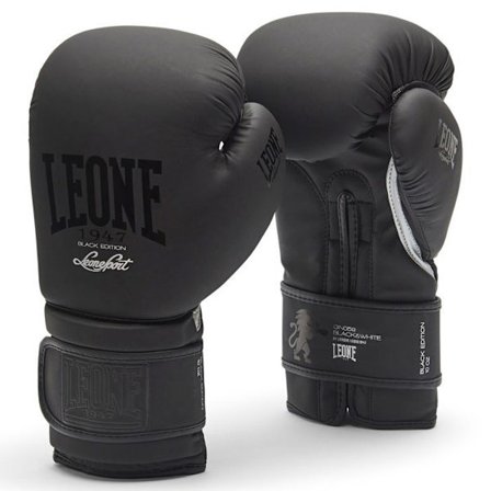 -Gants de boxe Leone Black-14 oz-Noir