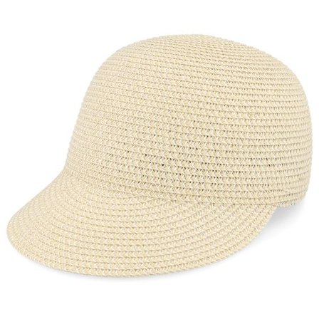 Seeberger - Beige fitted Keps - Paper Mix Braid Cap Linen/Linen Fitted @ Hatstore