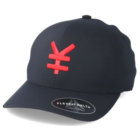 Yapan - Svart flexfit Keps - Yen Delta Black/Red Flexfit @ Hatstore