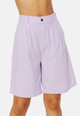 ONLY Caro HW Wide Linen Blend Shorts Pastel Lilac Klær