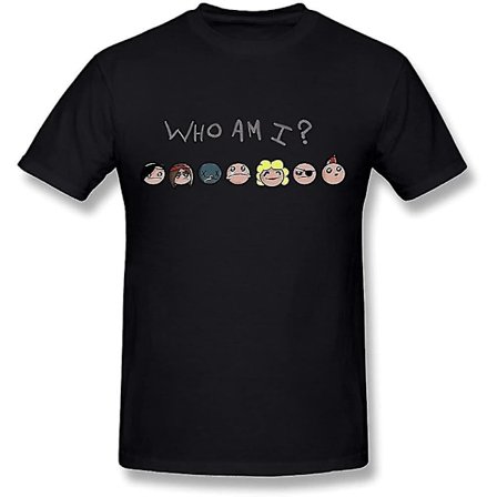 Wenyu Men's The Binding Of Isaac Who Am I T-shirt Svart