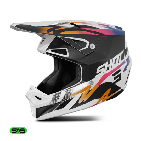 MX-kypärä Shot Speed Musta helmiäinen/Valkoinen helmiäinen L
