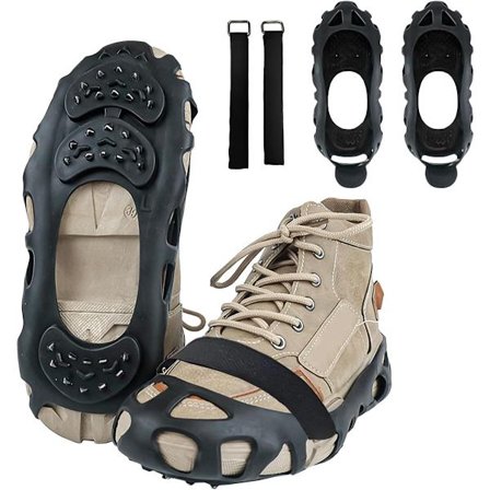 Sikre skridsikre snesåler - sikker gang på sne og is - med 30 pigge for ekstra greb - forhindrer udskridning under glatte forhold - størrelse M, 