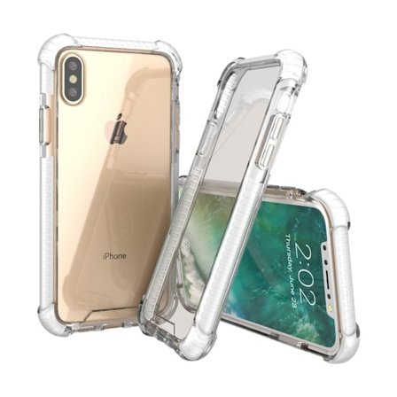 iPhone X Genomskinligt skal med färgad kant - Vit