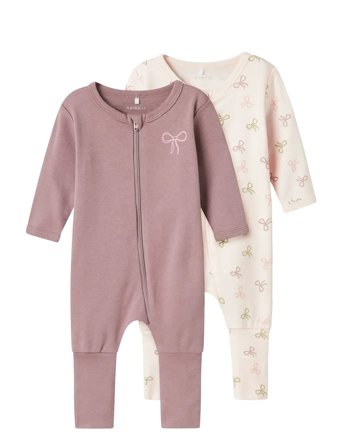name it | Nbfnightsuit 2P Zip Ff Pink Bow Noos | 74