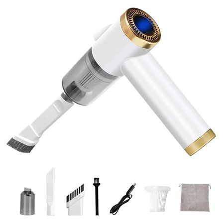 Sladdlös Handhållen Dammsugare med LED-Lampa, Hög Effekt, Lågt Ljud, Lång Användningstid för Hem, Kontor, Bil