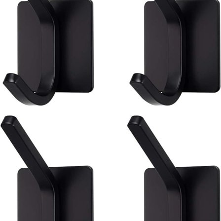 Kraftig sort rustfrit stål klæbende krog (1 krog x 4 stk.) KLB