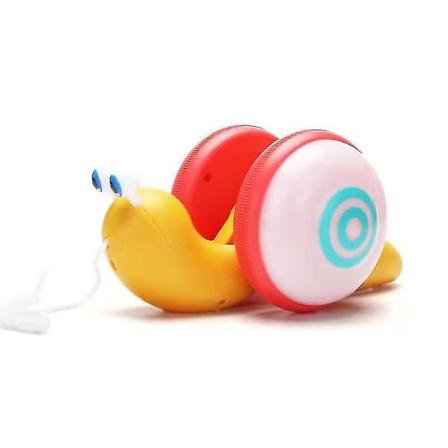 Rebtrækssneglelegetøj Kreativt lys Musik Træk snegl Baby Toddler Legetøj(Gul)