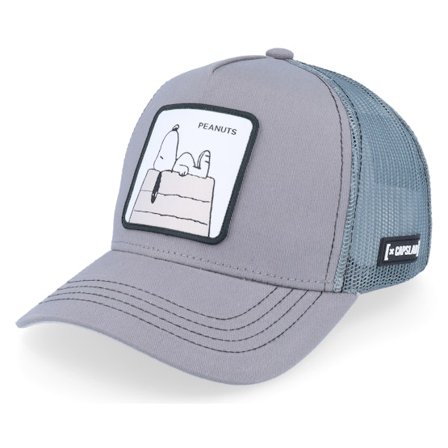 Capslab - Šedá trucker Kšiltovka - Peanuts Snoopy Grey Trucker @ Hatstore