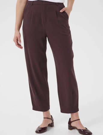 Kaffe Kamerle Pants Cropped - Burgundy - 44