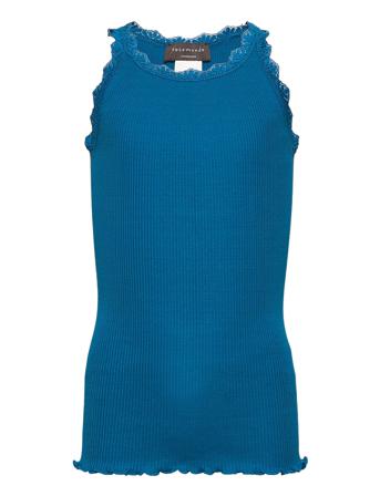 Silk Top W/ Lace Blue Rosemunde Kids