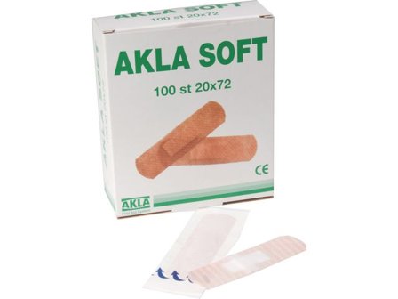 AKLA Plåster Soft nonwoven 20x72mm 100/fp - Lyreco - Skyddsutrustning - Första Hjälpen - Plåster