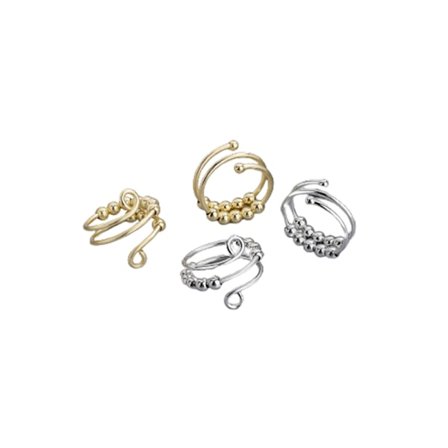 Justerbar kobber anti-stress ring, 4-pak