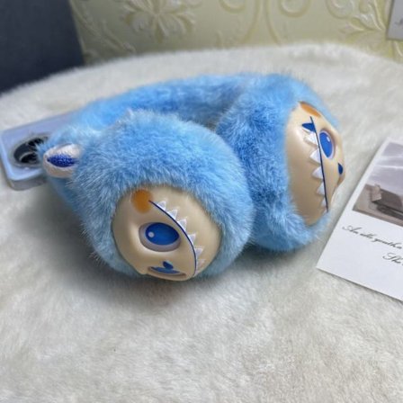 Monsters Mjuk plysjagtig fluffy ørevarmer til børn Børns vintervarme plysjagtige øremuffer med søde katteører Tie-dye pels hue