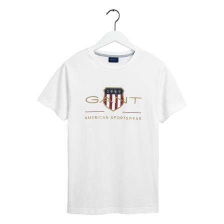 Gant - T-shirts - Vit - Herr - Storlek: M, Herr, Storlek: M