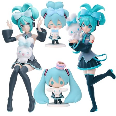 1. 20 cm/7,87 tommer Hatsune Miku X Cinnamoroll Anime Figur Kawaii Miku Action Figur PVC Voksen Samling Modell Dukke Leker Gaver