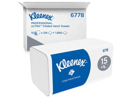 KLEENEX Pappershandduk V-vikt vit 1860/fp - Lyreco - Städ och hygien - Toalettpapper och torkpapper - Pappershanddukar