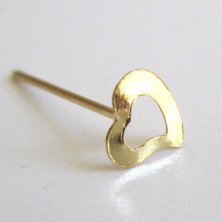 925 Sterling hopea 1,5 mm sydämen kultainen nenätappi