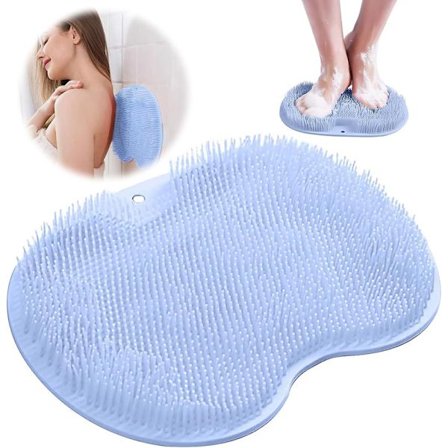 Fot- och Ryggskrubbare för Duschen – Väggmonterad, Bathroom Foot Massage Pad, Silicone Suction Non-Slip, Dusch Fot Skrubbmatta, Exfolierande Badkudde
