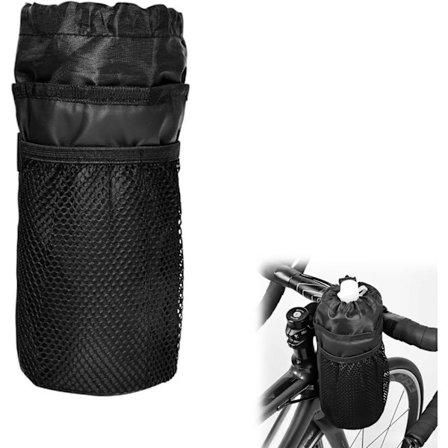 Pyörän juomapulloteline verkkotaskulla, Pyöräteline verkkotaskulla, Pyörän juomapulloteline ilman ruuveja, Eristetty pyörälaukku pullotelineellä