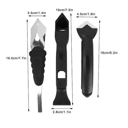3-in-1 Saumanta työkalujen sarja - Silikonitiivisteen poistaja, lapio, lasin ja sementin saumanpoistaja