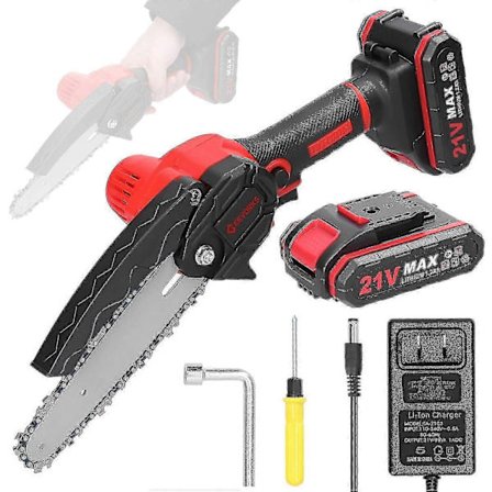 21V 6 tums Bärbar Elektrisk Beskärningssåg Liten Vedklyv Motorsåg Borstmotor Enhands Woodwo