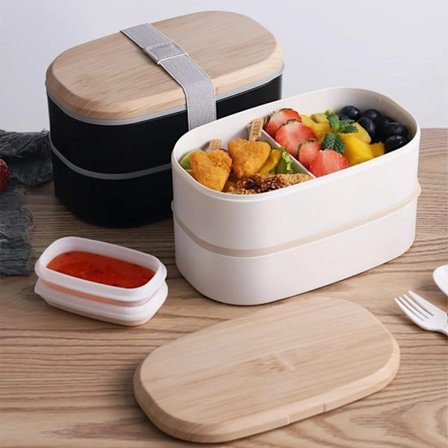 Lunchlåda med fack, matlåda med bestick, lunchlåda, lunchlåda, lunchlåda, matlåda med fack, svart