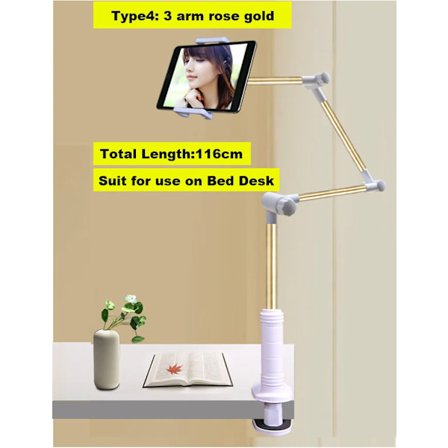 Surfplatta Hållare Vikbar Justerbar Lång Arm Lat Person Säng Datorbord Surfplatta Ställ Fäste för 4-14 Tum Surfplatta PC~05515