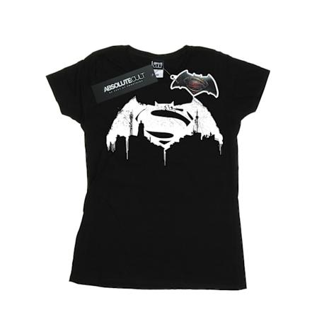 DC Comics Dam/Kvinnor Batman v Superman Beaten Logo Bomull T- Black XS